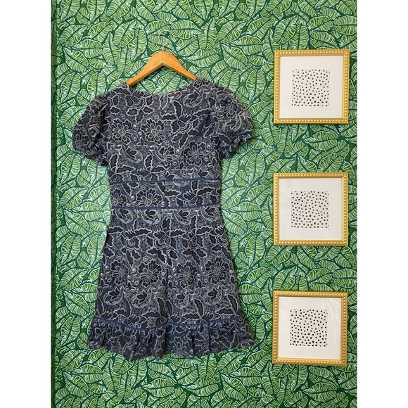 NWT Lovers + Friends | Blue Lace Mini Dress Fit n Flare Small - Picture 4 of 7